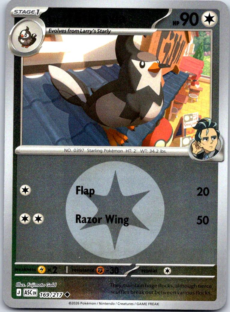Larry's Staravia (Energy Symbol Pattern) - 169/217 - Reverse Holo - ASCENDED HEROES - Pokemon - | AA131-26