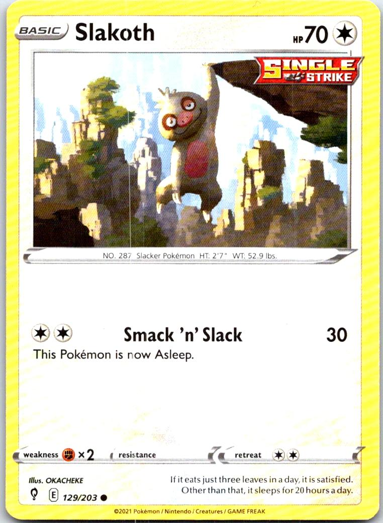 Slakoth - 129/203 - - EVOLVING SKIES - Pokemon - Common | AB53-17