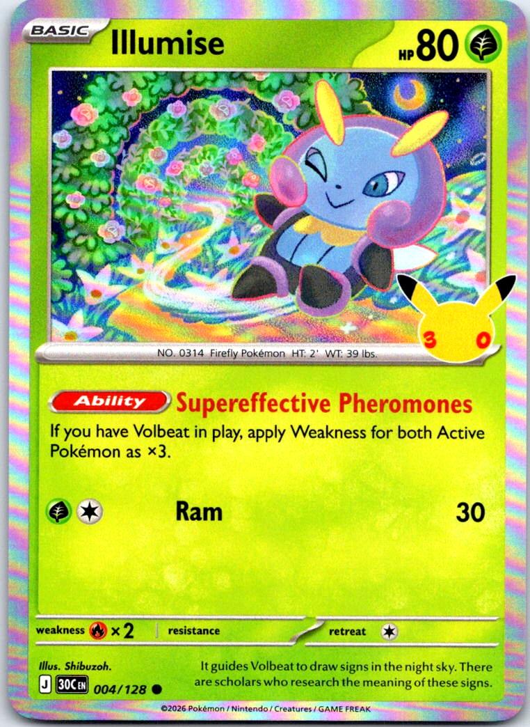 Illumise - 004/128 - Holo - ME: 30TH CELEBRATION - Pokemon - Common | AB32-5