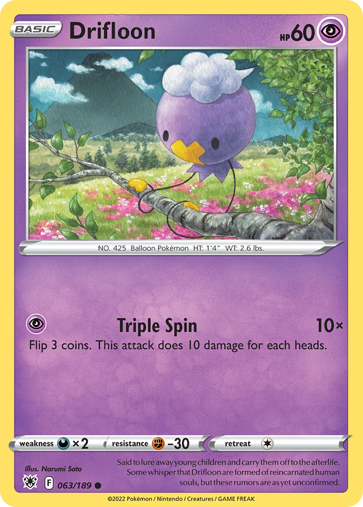Drifloon - 063/189 - - ASTRAL RADIANCE - Pokemon - Common | AA89-12