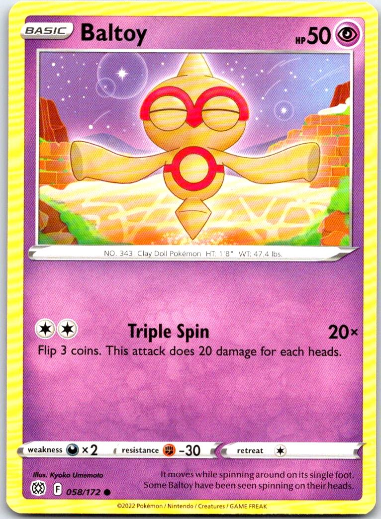 Baltoy - 058/172 - - BRILLIANT STARS - Pokemon - Common | AB28-3