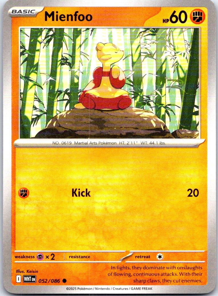 Mienfoo - 052/086 - - WHITE FLARE - Pokemon - Common | AB69-21