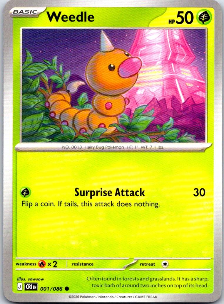 Weedle - 001/086 - - CHAOS RISING - Pokemon - Common | AB09-28