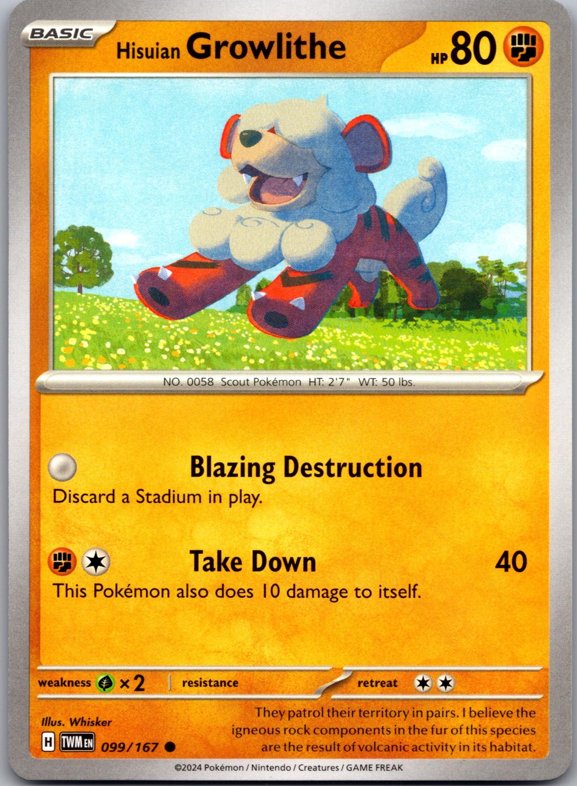 Hisuian Growlithe - 099/167 - - TWILIGHT MASQUERADE - Pokemon - Common | AA85-4