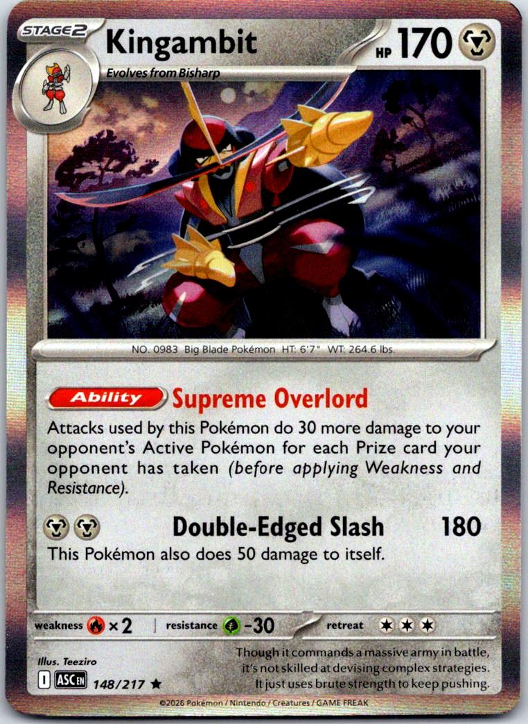 Kingambit - 148/217 - Holo - ASCENDED HEROES - Pokemon - Rare | AA122-47