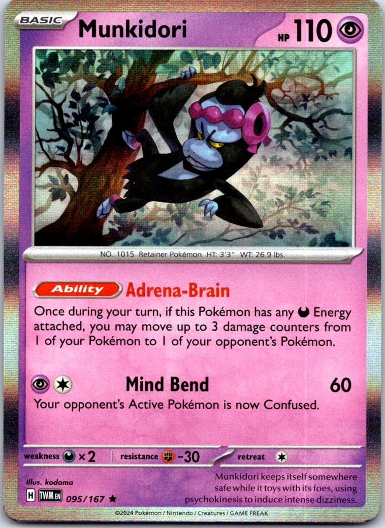 Munkidori - 095/167 - Holo - TWILIGHT MASQUERADE - Pokemon - Rare | AB08-3
