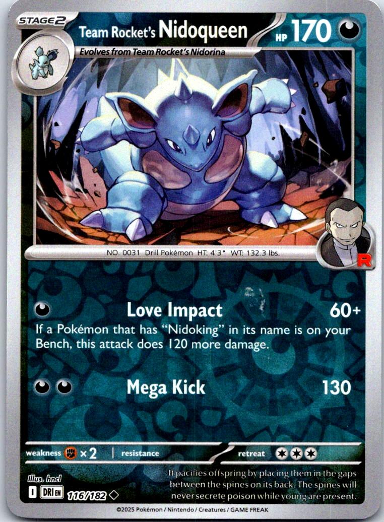 Team Rocket's Nidoqueen - 116/182 - Reverse Holo - DESTINED RIVALS - Pokemon - | AA128-6