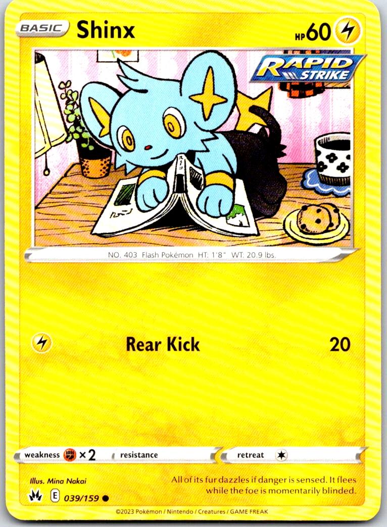 Shinx - 039/159 - - CROWN ZENITH - Pokemon - Common | AA101-38