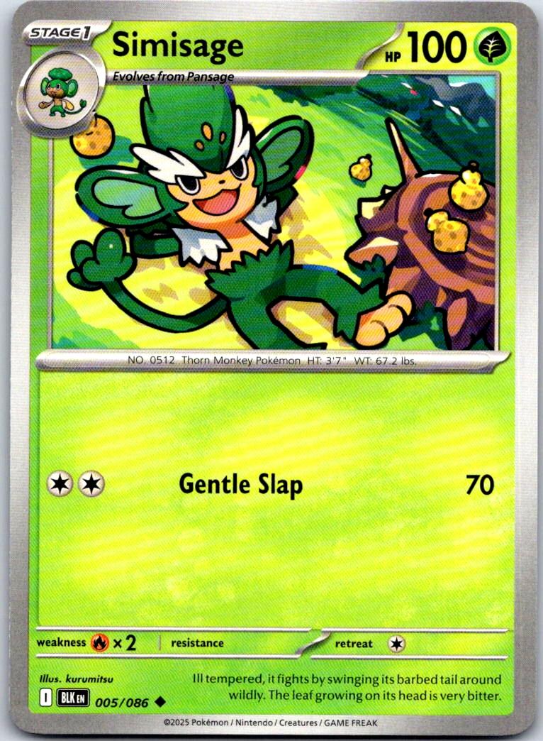 Simisage - 005/086 - - BLACK BOLT - Pokemon - Uncommon | AA106-30