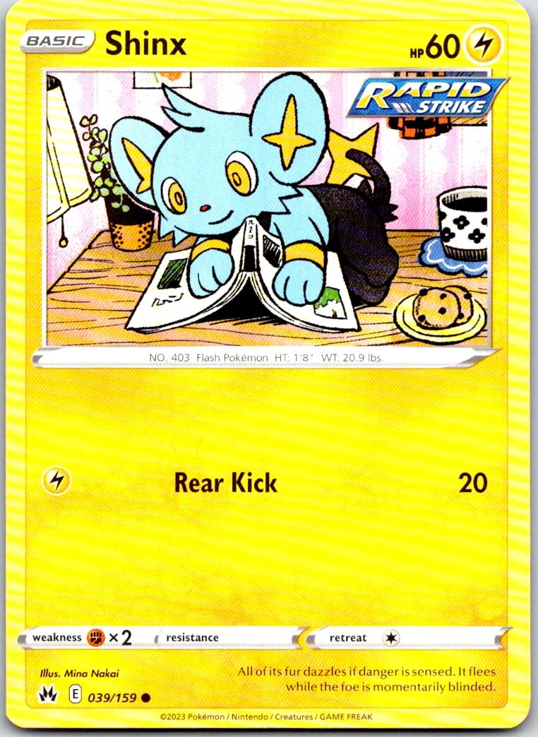 Shinx - 039/159 - - CROWN ZENITH - Pokemon - Common | AA101-34