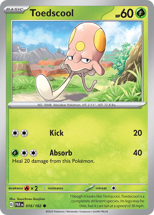 Toedscool - 016/182 - Reverse Holo - PARADOX RIFT - Pokemon - Common | AA49-24