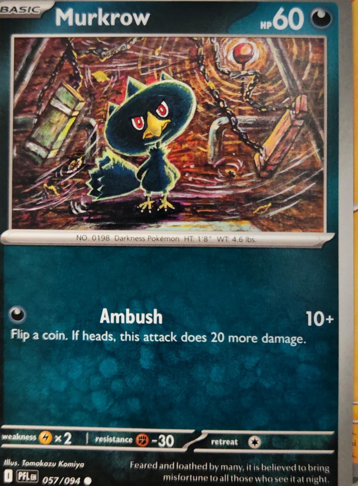 Murkrow - 057/094 - - PHANTASMAL FLAMES - Pokemon - Common | AA08-12