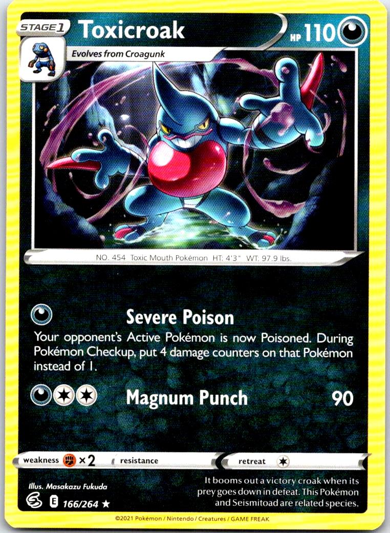Toxicroak - 166/264 - - FUSION STRIKE - Pokemon - Rare | AB34-2