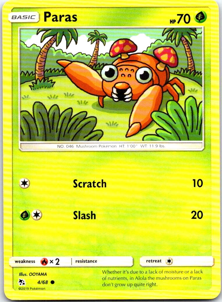 Paras - 4/68 - - HIDDEN FATES - Pokemon - Common | AB20-9