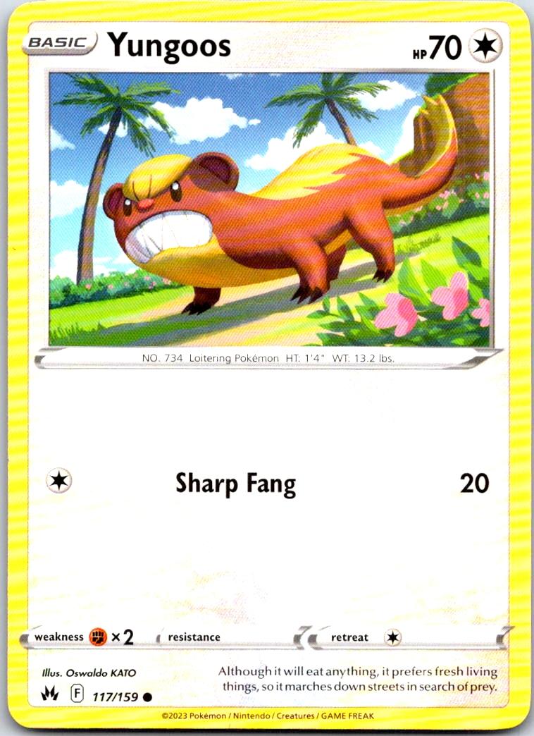 Yungoos - 117/159 - - CROWN ZENITH - Pokemon - Common | AA105-47