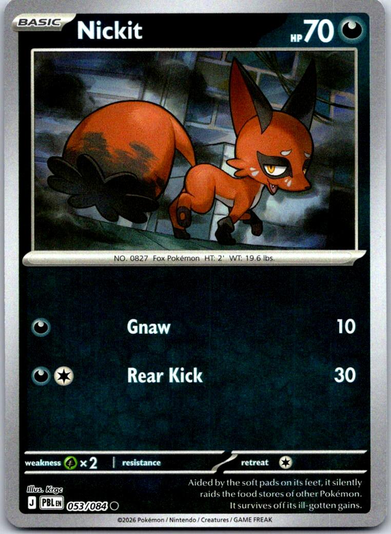 Nickit - 053/084 - Reverse Holo - PITCH BLACK - Pokemon - Common | AA126-50