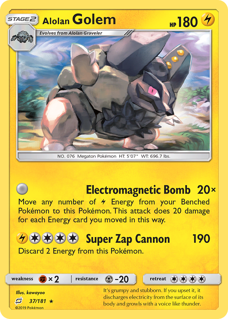 Alolan Golem - 37/181 - - TEAM UP - Pokemon - Rare | AA66-22