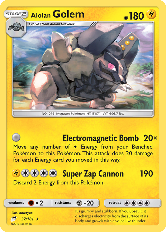 Alolan Golem - 37/181 - - TEAM UP - Pokemon - Rare | AA66-22