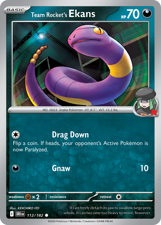 Team Rocket's Ekans - 112/182 - Reverse Holo - DESTINED RIVALS - Pokemon - | AA19-51