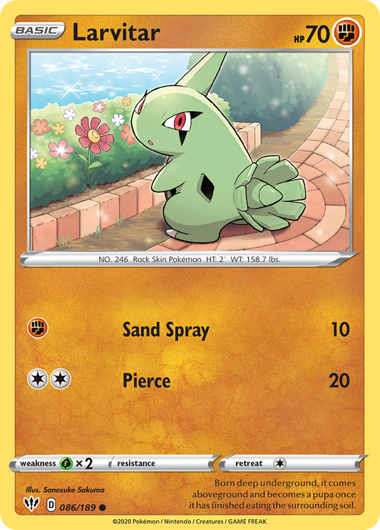 Larvitar - 086/189 - - DARKNESS ABLAZE - Pokemon - Common | AA90-28