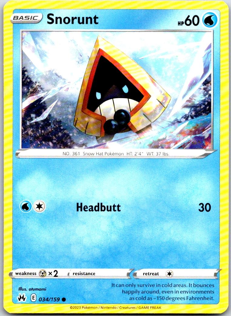 Snorunt - 034/159 - - CROWN ZENITH - Pokemon - Common | AA101-12