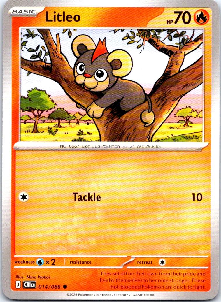 Litleo - 014/086 - - CHAOS RISING - Pokemon - Common | AB17-41