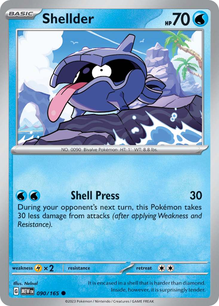 Shellder - 090/165 - - 151 - Pokemon - Common | AA74-29