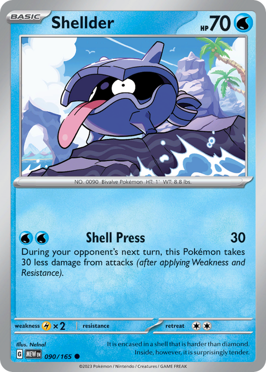 Shellder - 090/165 - - 151 - Pokemon - Common | AA74-29