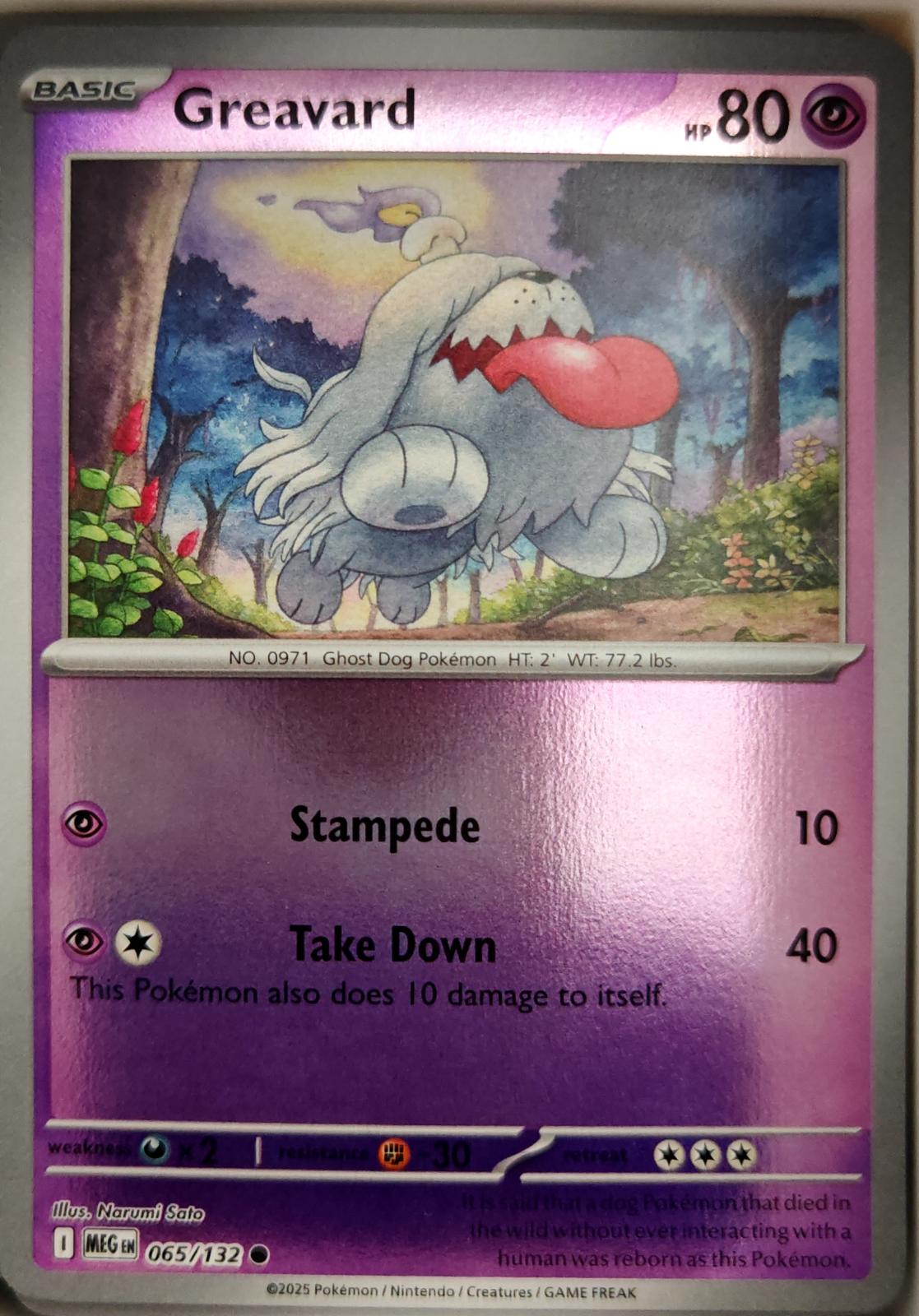 Greavard - 065/132 - Reverse Holo - MEGA EVOLUTION - Pokemon - Common | AA04-56