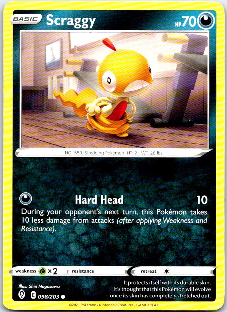 Scraggy - 098/203 - - EVOLVING SKIES - Pokemon - Common | AB44-21