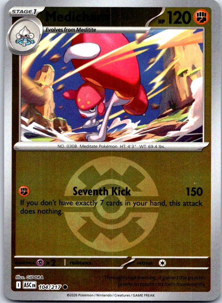 Medicham (Quick Ball) - 104/217 - Reverse Holo - ASCENDED HEROES - Pokemon - | AA128-5