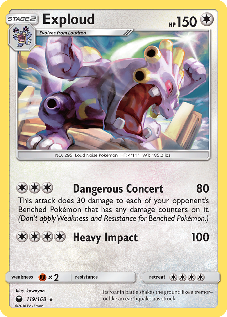 Exploud - 119/168 - - CELESTIAL STORM - Pokemon - Rare | AA117-8