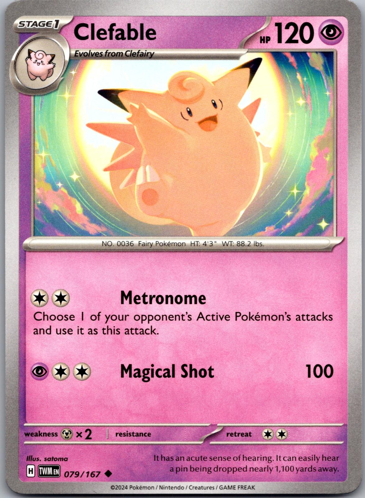 Clefable - 079/167 - - TWILIGHT MASQUERADE - Pokemon - Uncommon | AA79-31