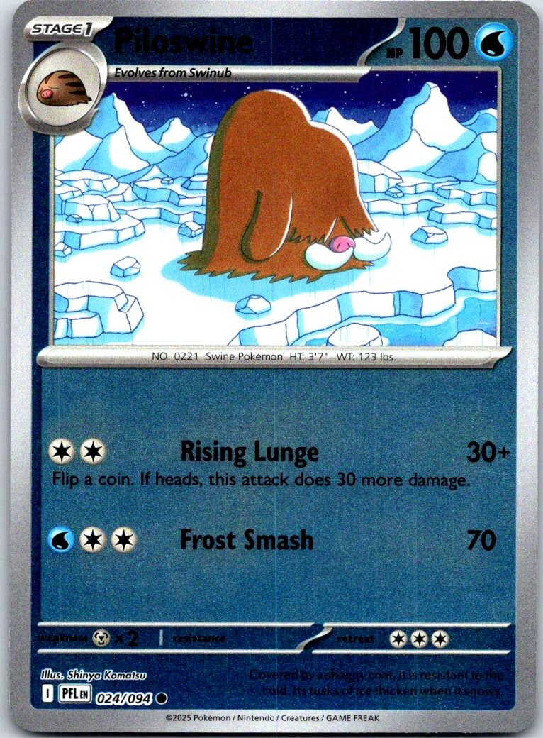Piloswine - 024/094 - Reverse Holo - PHANTASMAL FLAMES - Pokemon - | AA119-26