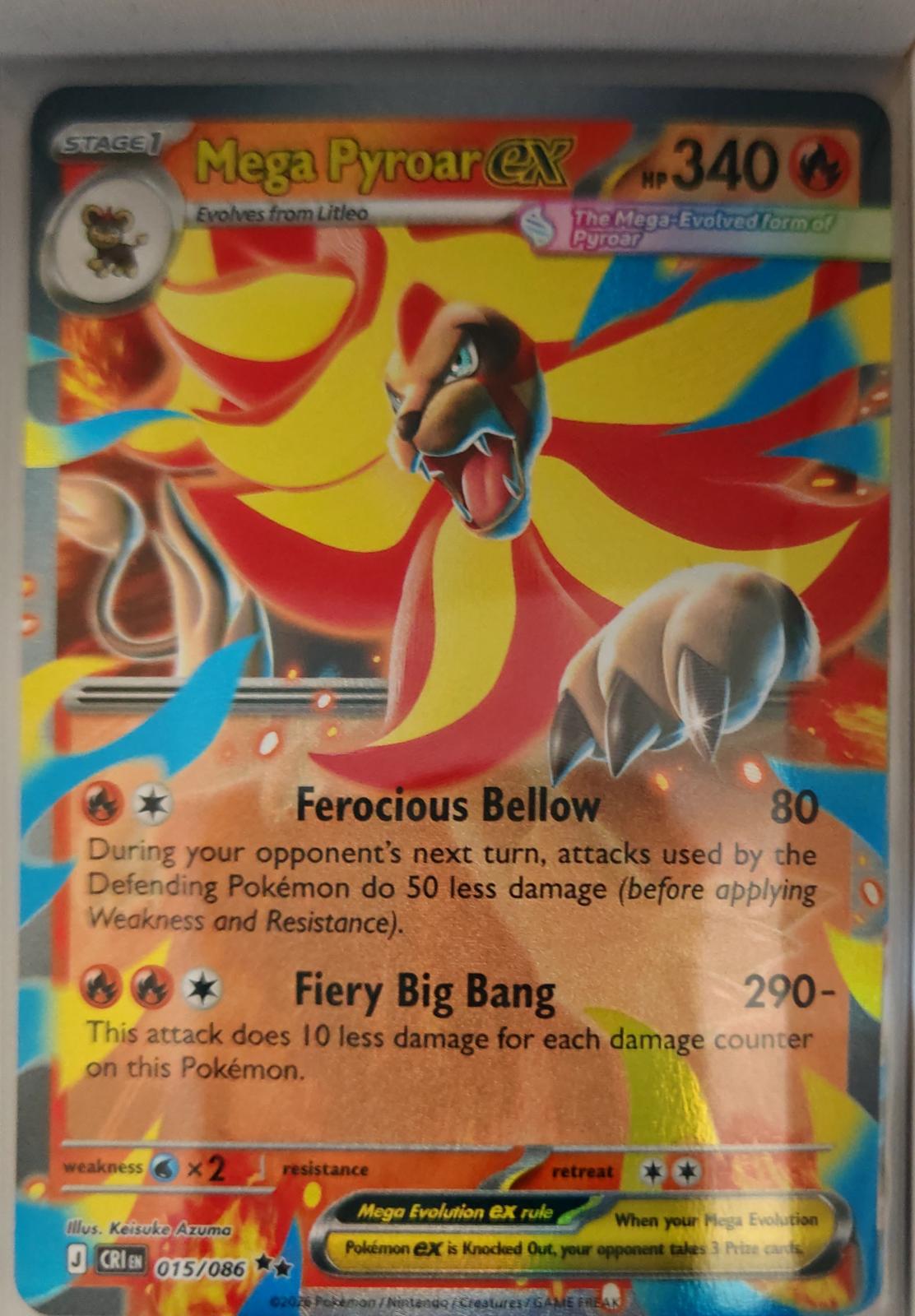 Mega Pyroar ex - 015/086 - Holo - CHAOS RISING - Pokemon - Double Rare | AA34-18