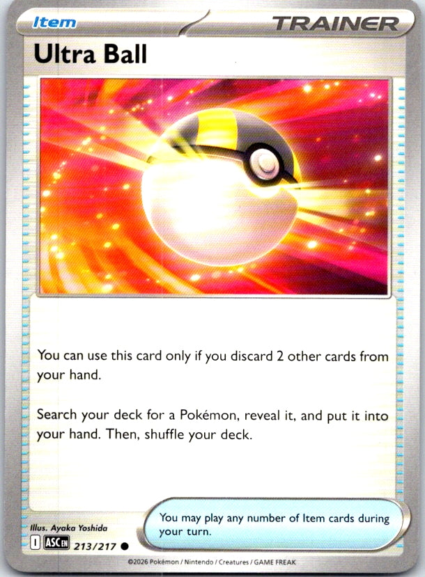Ultra Ball - 213/217 - - ASCENDED HEROES - Pokemon - Common | AC22-5