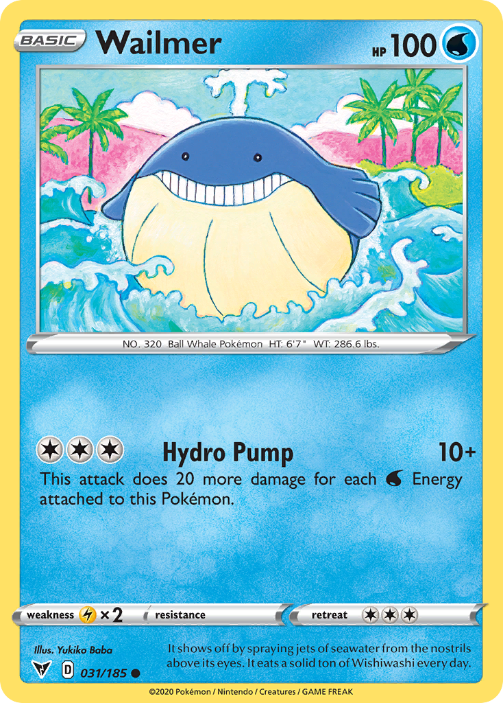Wailmer - 031/185 - Reverse Holo - VIVID VOLTAGE - Pokemon - Common | AA116-15