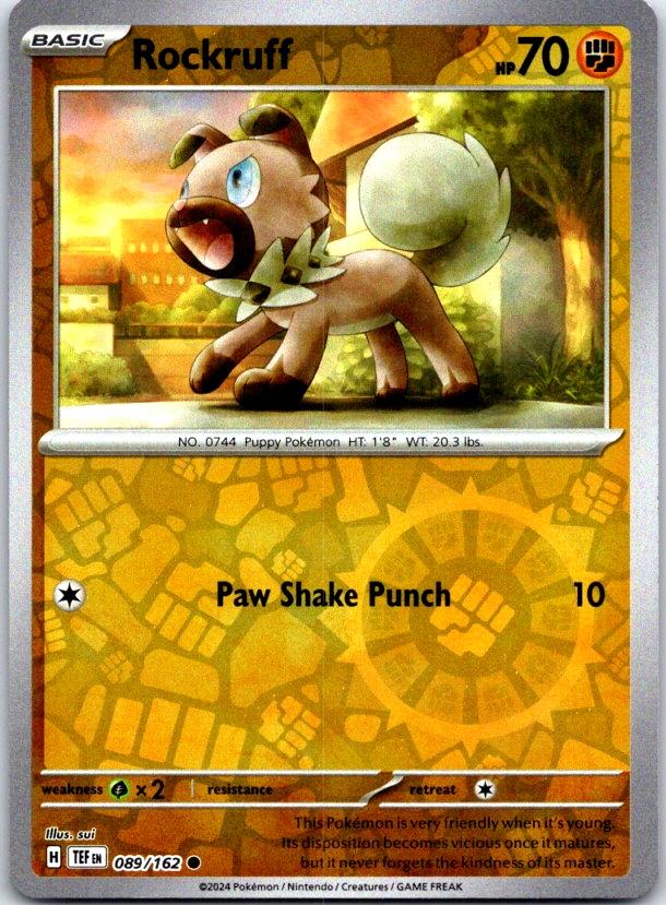 Rockruff - 089/162 - Reverse Holo - TEMPORAL FORCES - Pokemon - Common | AC15-4