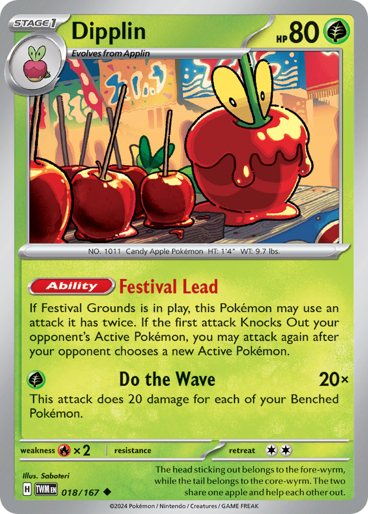 Dipplin - 018/167 - - TWILIGHT MASQUERADE - Pokemon - Uncommon | AA76-16