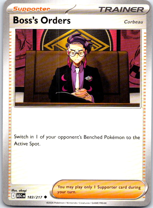 Boss's Orders [Corbeau] - 183/217 - - ASCENDED HEROES - Pokemon - | AC23-12
