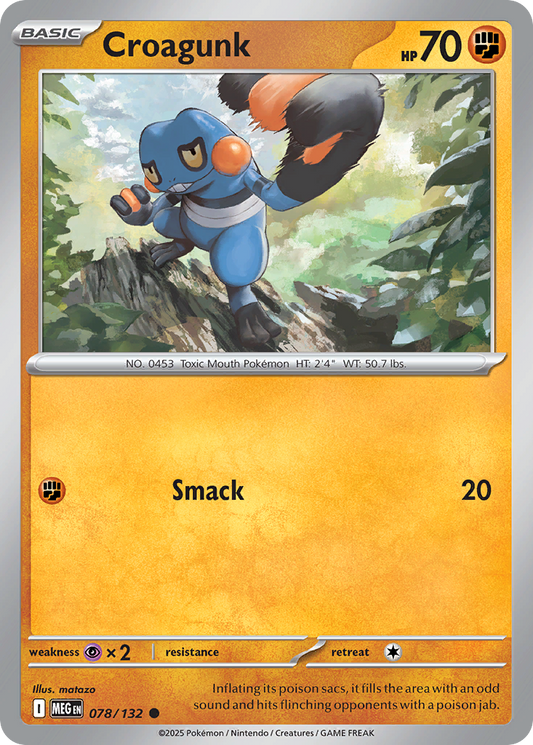 Croagunk - 078/132 - - MEGA EVOLUTION - Pokemon - Common | AA45-17