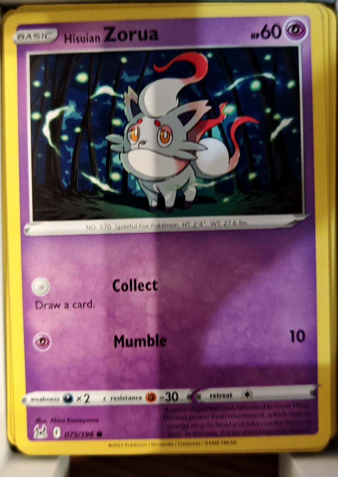 Hisuian Zorua - 075/196 - - LOST ORIGIN - Pokemon - Common | AA73-47