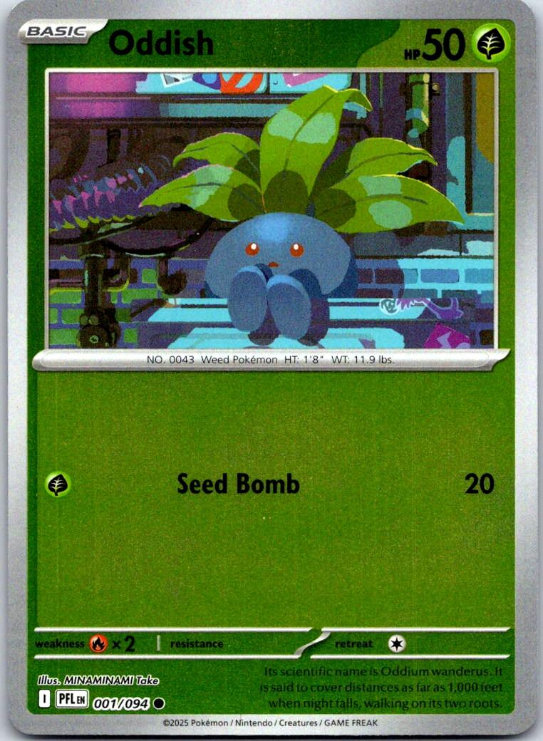 Oddish - 001/094 - Reverse Holo - PHANTASMAL FLAMES - Pokemon - | AA119-23