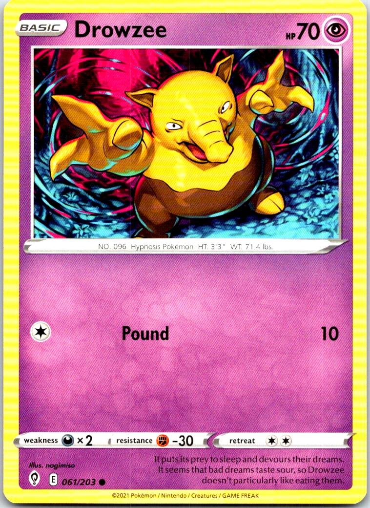 Drowzee - 061/203 - - EVOLVING SKIES - Pokemon - Common | AB37-50