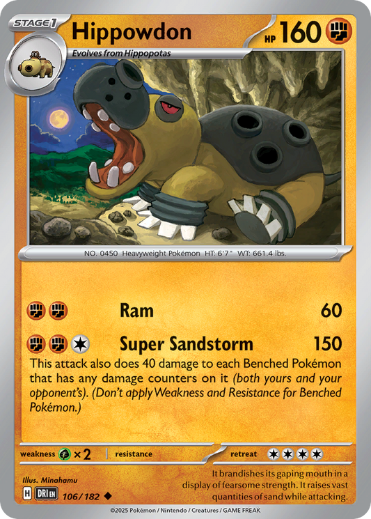 Hippowdon - 106/182 - - DESTINED RIVALS - Pokemon - Uncommon | AA07-49