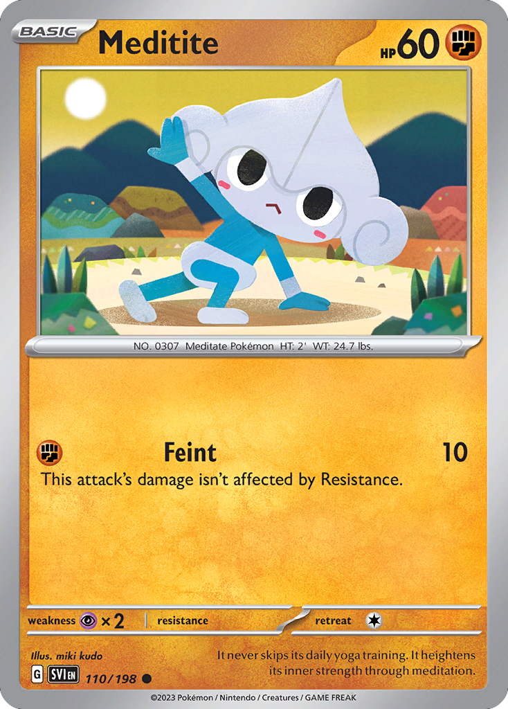 Meditite - 110/198 - Reverse Holo - SCARLET & VIOLET - Pokemon - | AA49-63
