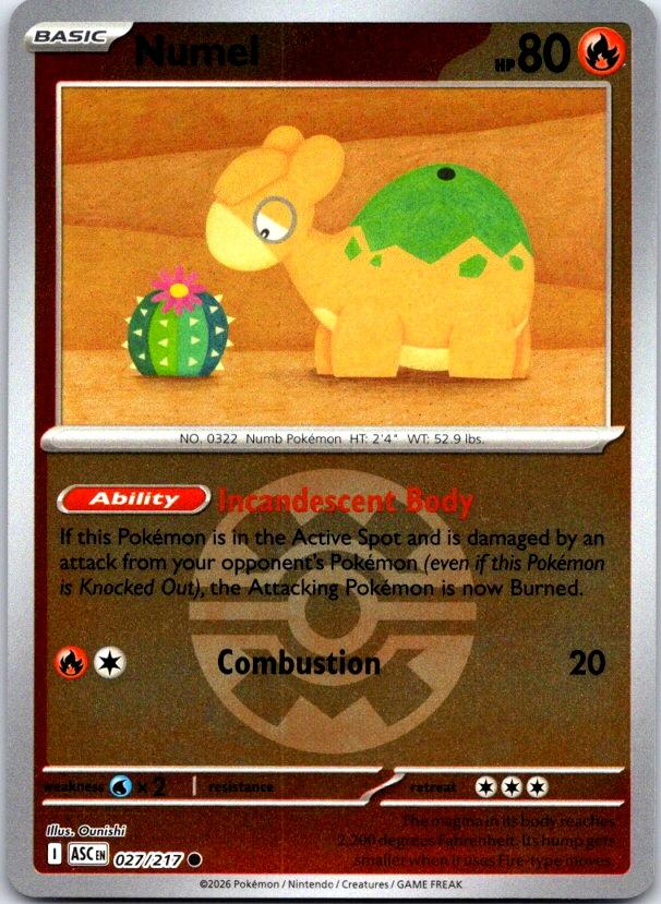 Numel (Quick Ball) - 027/217 - Reverse Holo - ASCENDED HEROES - Pokemon - | AC26-40