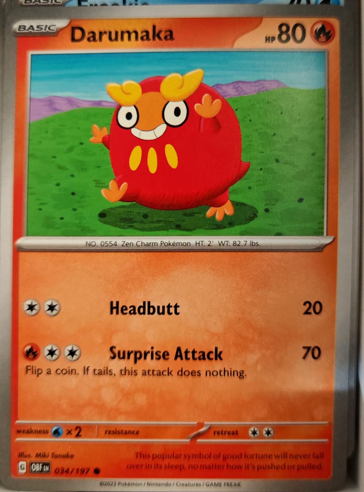 Darumaka - 034/197 - - OBSIDIAN FLAMES - Pokemon - Common | AA10-92
