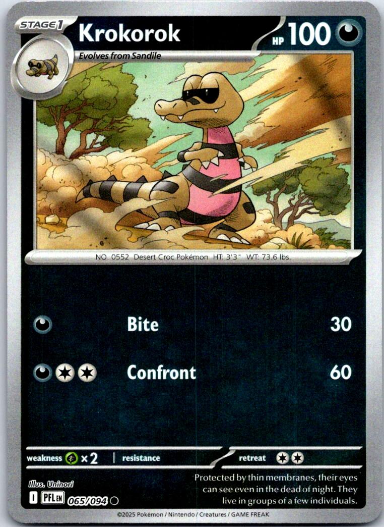 Krokorok - 065/094 - Reverse Holo - PHANTASMAL FLAMES - Pokemon - | AA119-28