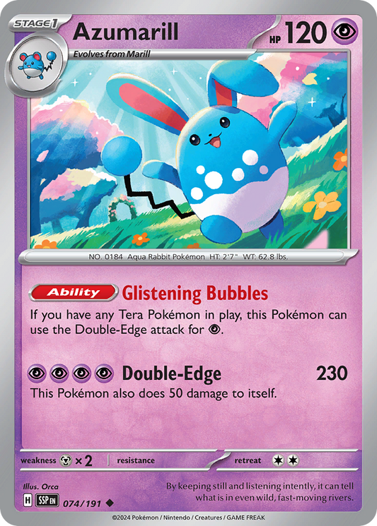 Azumarill - 074/191 - - SURGING SPARKS - Pokemon - Uncommon | AA46-48